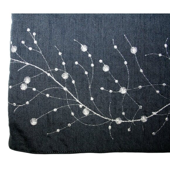 Crate & Barrel Gossamer Placemat Set of 6 Graphite 14x19 Holiday Dining - Picture 3 of 5